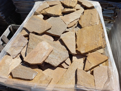 Плитняк златолит жёлтый золотистый для отмостки купить в Магаданской области